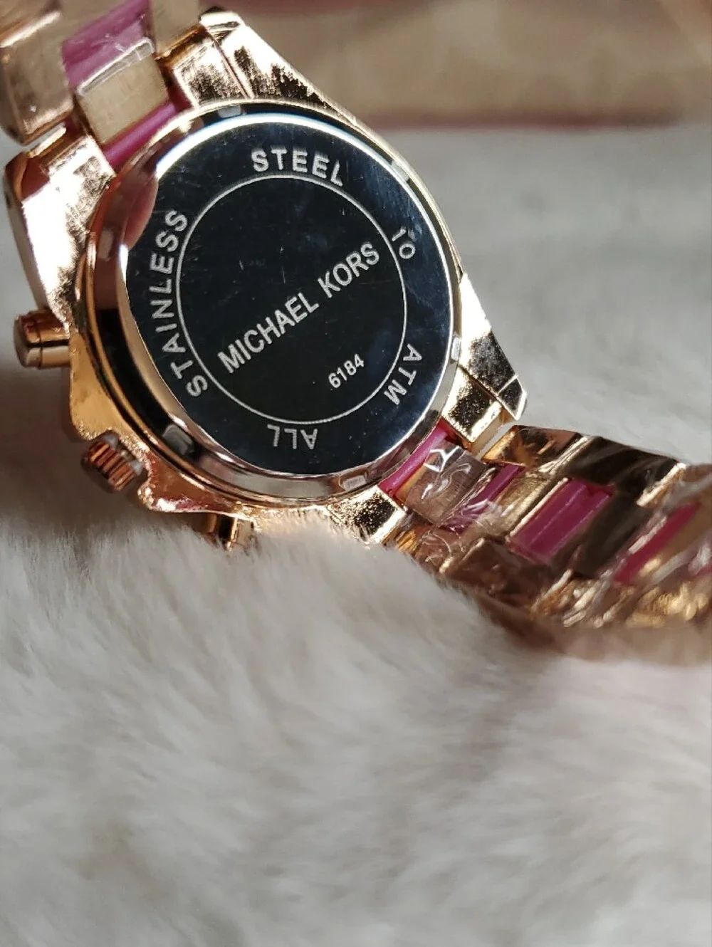 Michael Kors Rose Gold-Tone Watch with Bright Pink Dial and Strap